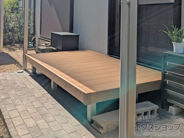 福岡県福岡市ののカーポート、テラス屋根、ウッドデッキ リウッドデッキ 200 施工例