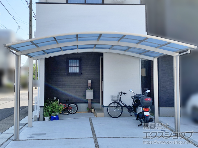 愛知県名古屋市ののカーポート アリュース 600タイプ 2台用 積雪〜20cm対応 施工例