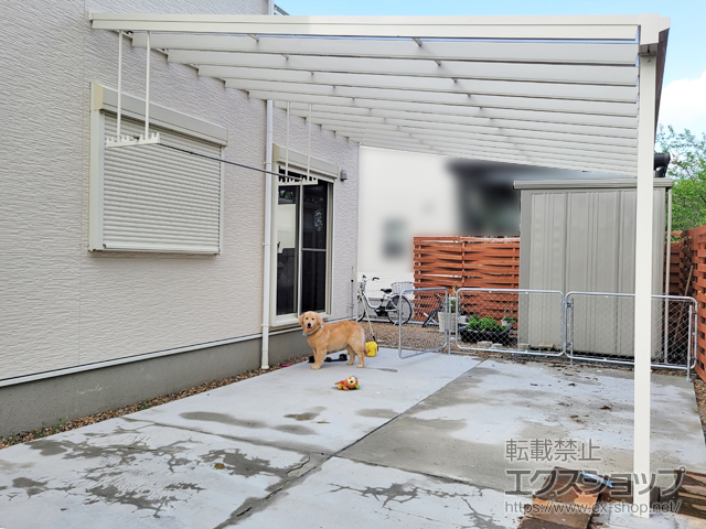 静岡県袋井市ののテラス屋根 ソラリア F型 ビッグサイズ 単体 積雪〜20cm対応 施工例