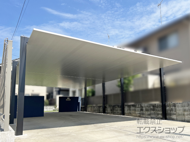 埼玉県鴻巣市ののカーポート カーポートSC 2台用 縦連棟 積雪〜20cm対応＋カーポートライト ダウンライト 施工例