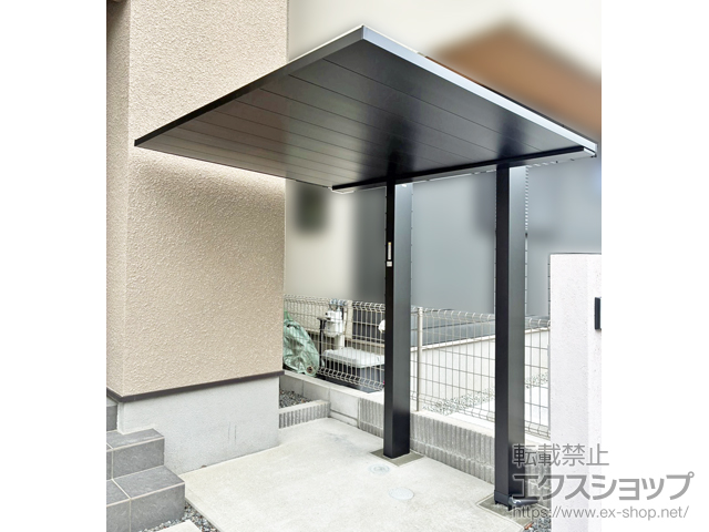大阪府茨木市ののサイクルポート・駐輪場 プレーンルーフ ミニ 600タイプ 単体セット 積雪〜20cm対応 施工例