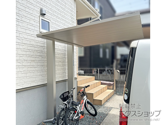 愛知県豊橋市ののサイクルポート・駐輪場 プレーンルーフ ミニ 600タイプ 単体セット 積雪〜20cm対応 施工例