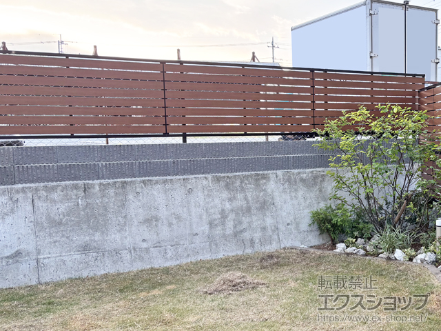 静岡県駿東郡清水町ののフェンス・柵 モクアルフェンス 横板タイプ 自由柱施工 施工例
