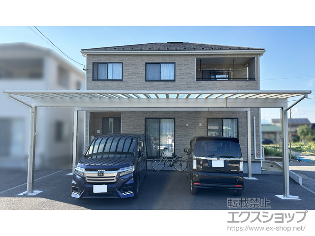 長野県千曲市ののカーポート エフルージュ 1500タイプ 3台用 積雪〜50cm対応 施工例