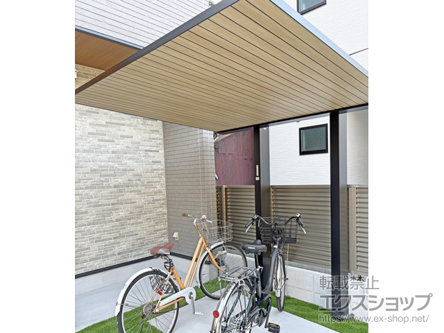 大阪府大阪市ののサイクルポート・駐輪場 プレーンルーフ ミニ 600タイプ 単体セット 複合色 積雪〜20cm対応 施工例