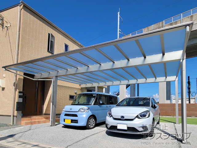 熊本県熊本市ののカーポート エフルージュ FIRST プラス 600タイプ 2台用 積雪〜20cm対応 施工例
