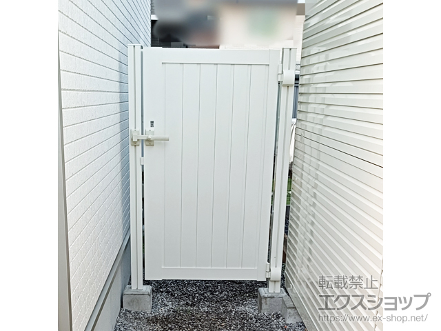 栃木県鹿沼市のの門扉 シンプレオ 門扉 TM1型 たて目隠し 片開き　門柱施工 施工例