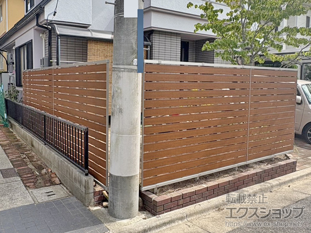 広島県安芸郡熊野町ののフェンス・柵 ルシアス フェンスYS3F型 横板 複合色 高尺タイプ 施工例