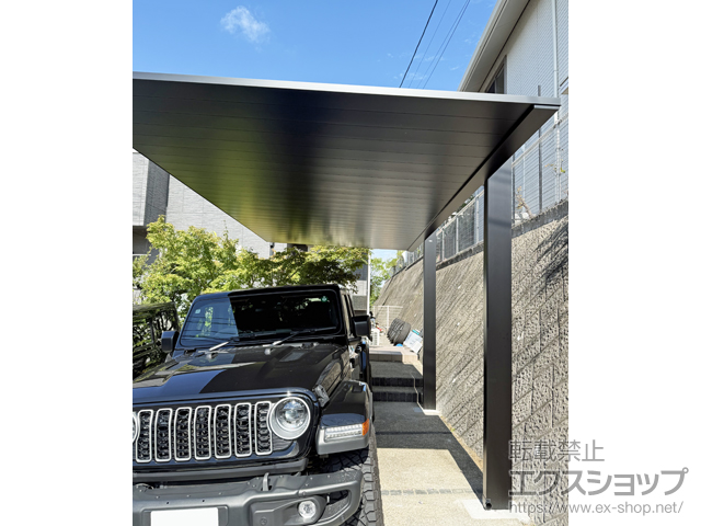 長崎県長崎市ののカーポート プレーンルーフ 600タイプ 1台用 単体セット 積雪〜20cm対応 施工例