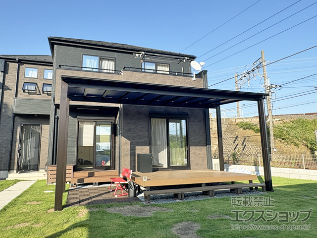 埼玉県久喜市ののテラス屋根 エフルージュ FIRST 大型テラス 600タイプ 独立タイプ 施工例