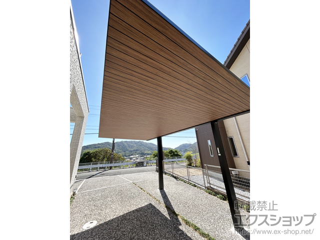 福岡県北九州市ののカーポート プレーンルーフ 600タイプ 1台用 単体セット 複合色 積雪〜20cm対応 施工例