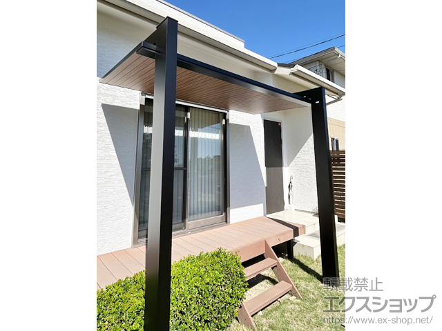 福岡県北九州市ののテラス屋根 プレーンルーフ テラス 複合色 施工例