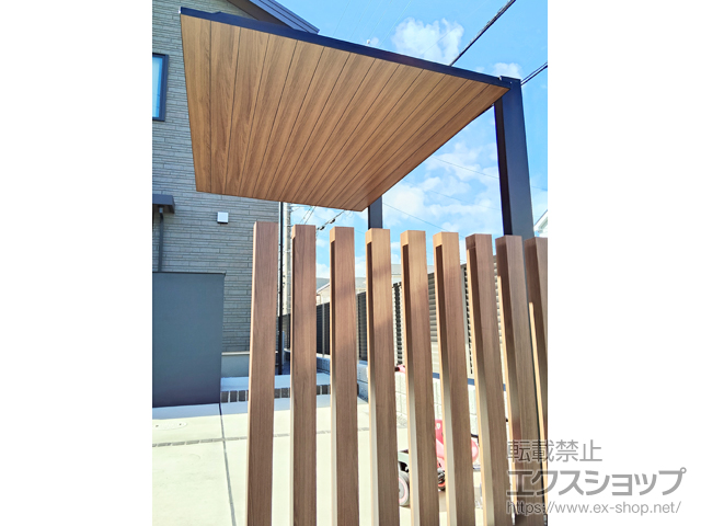 千葉県松戸市ののサイクルポート・駐輪場 カーポートSCミニ(駐輪場) 木調色 積雪20cm 施工例
