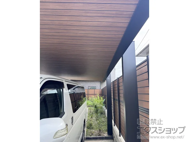 福岡県福岡市のYKKAPのカーポート プレーンルーフ 600タイプ 1台用 単体セット 複合色 積雪～20cm対応 施工例