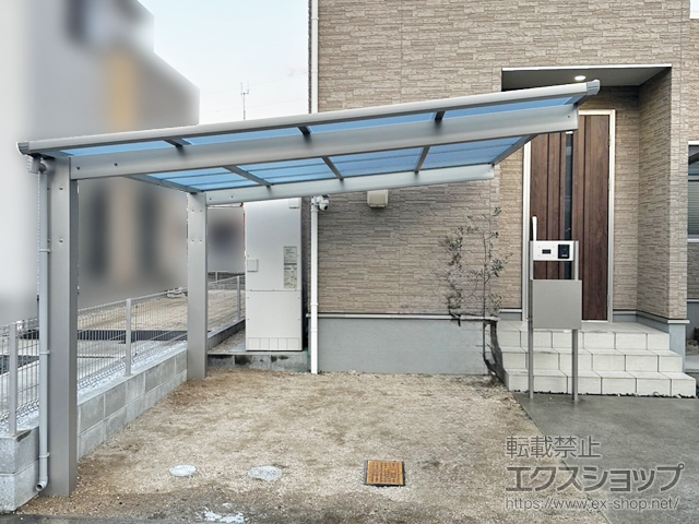 岡山県総社市ののカーポート プレシオスポート フラット型 1台用 積雪〜20cm対応 施工例