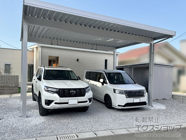 宮崎県宮崎市ののカーポート ジーポートPro 積雪50cm対応 2台用 4本柱 施工例