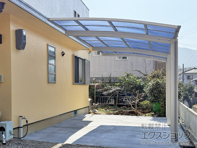 京都府亀岡市ののカーポート アリュース 600タイプ 1台用 奥行延長セット 積雪〜20cm対応 施工例