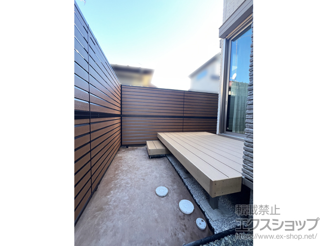 東京都町田市ののフェンス・柵 モクアルフェンス 目隠しタイプ 2段支柱 自立建て用 施工例