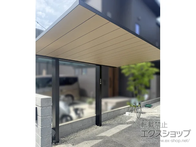 大阪府八尾市のYKKAPのサイクルポート・自転車置き場 プレーンルーフ ミニ 600タイプ 単体セット 複合色 積雪～20cm対応 施工例
