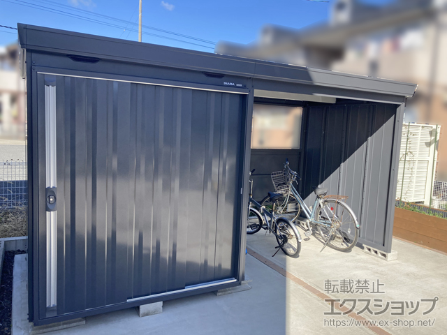 愛知県津島市のの物置・屋外倉庫 FORTAウィズ一般型 4000×1790×2085 左扉タイプ　FW-1818+22KSF FW-1818+22KSF-CG 施工例