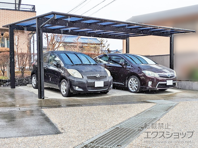 静岡県八尾市のYKKAPのカーポート エフルージュ FIRST 600タイプ 2台用 積雪〜20cm対応 施工例