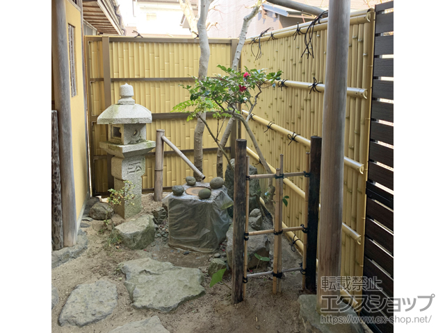 福島県郡山市ののフェンス・柵 e-バンブーユニット フリーポール垣 施工例