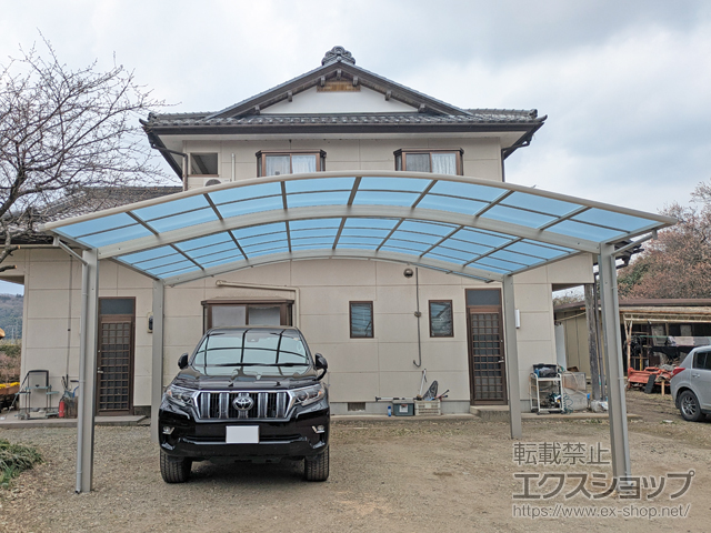 栃木県大田原市ののカーポート アリュース 600タイプ 2台用 積雪〜20cm対応 施工例