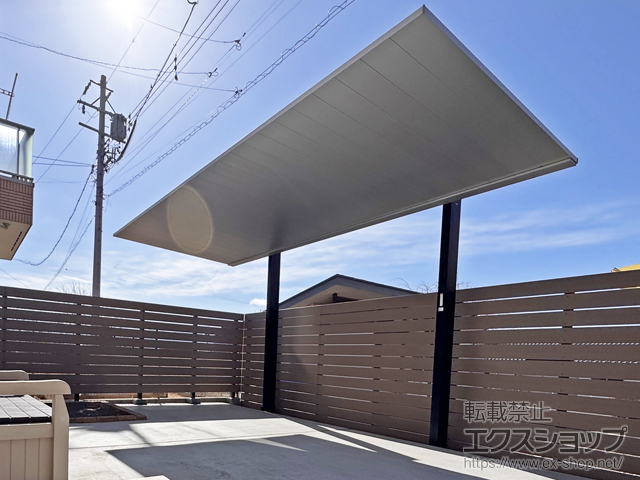 長野県上伊那郡南箕輪村ののカーポート プレーンルーフ 600タイプ 1台用 単体セット ツートーン 積雪〜20cm対応 施工例