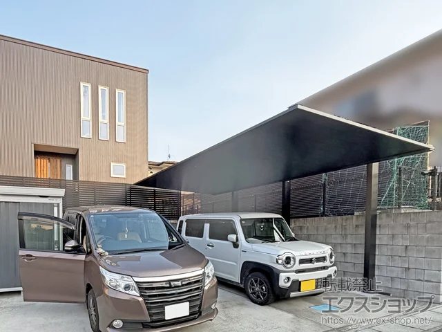 宮城県富谷市のYKKAPのカーポート プレーンルーフ 600タイプ 1台用 単体セット 幅3,300mm 積雪～20cm対応 施工例