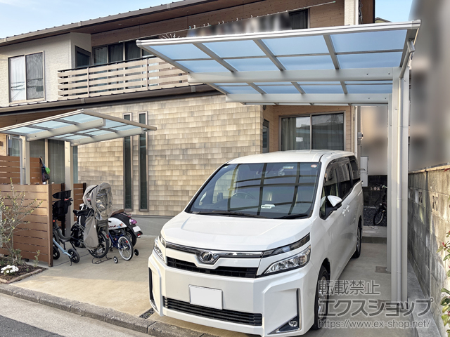 大阪府高槻市ののカーポート エフルージュ FIRST 600タイプ 1台用 積雪〜20cm対応 施工例