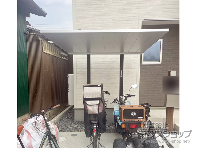愛知県名古屋市ののサイクルポート・駐輪場 プレーンルーフ ミニ 600タイプ 単体セット ツートーン 積雪〜20cm対応 施工例