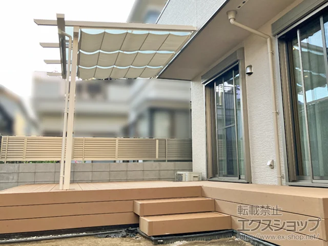 東京都小金井市ののテラス屋根、ウッドデッキ サザンテラス (パーゴラ仕様) テラスタイプ 単体　積雪～20cm対応 施工例