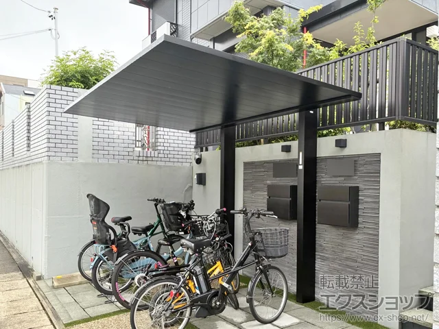 愛知県長久手市のYKKAPのサイクルポート・自転車置き場 プレーンルーフ ミニ 600タイプ 単体セット 積雪～20cm対応 施工例