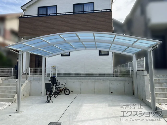 大阪府堺市のYKKAPのカーポート アリュース 600タイプ 2台用 積雪～20cm対応 施工例